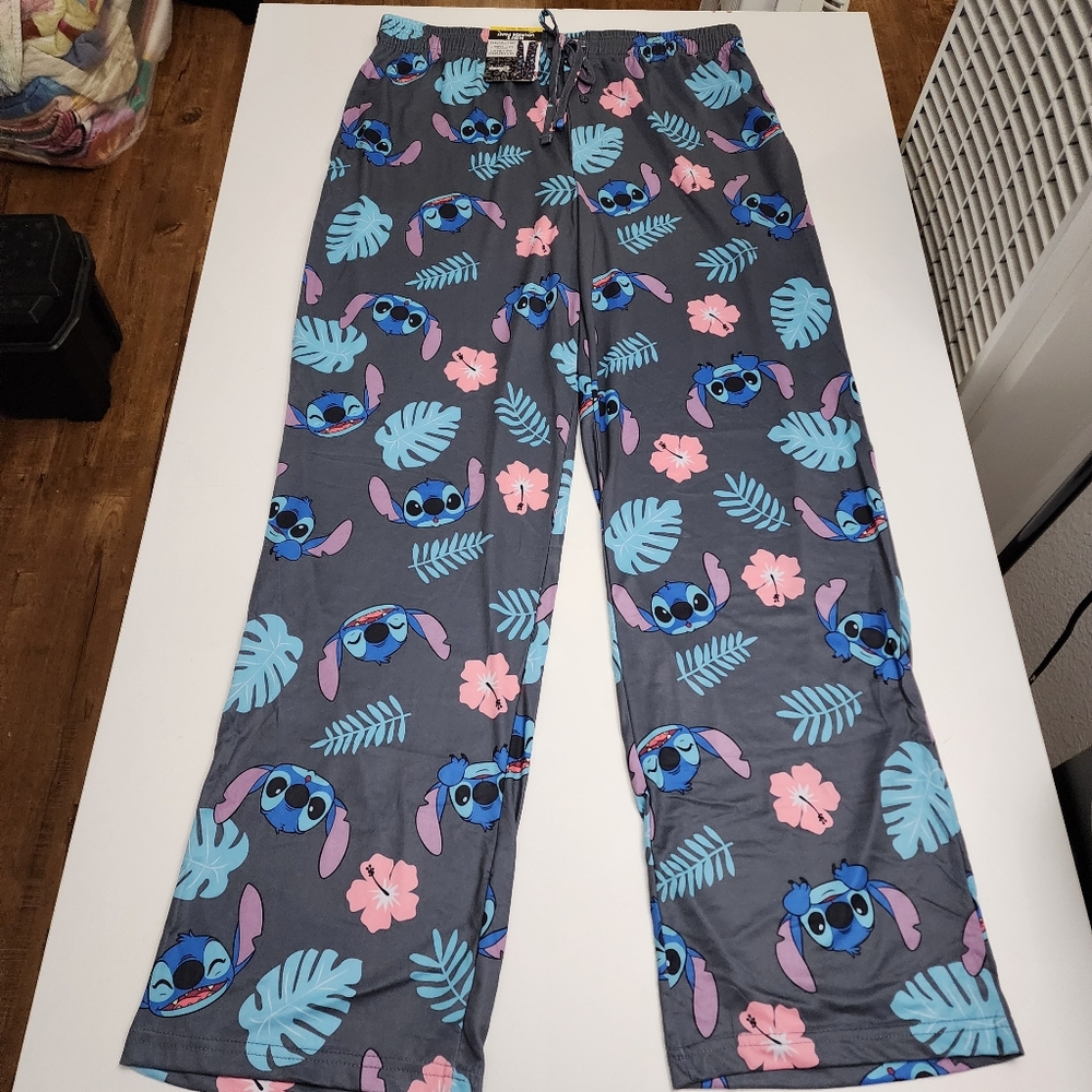 Disney Men's Super Soft Lilo & Stitch Grey Roomy Lounge Pants Pajama Size L NEW